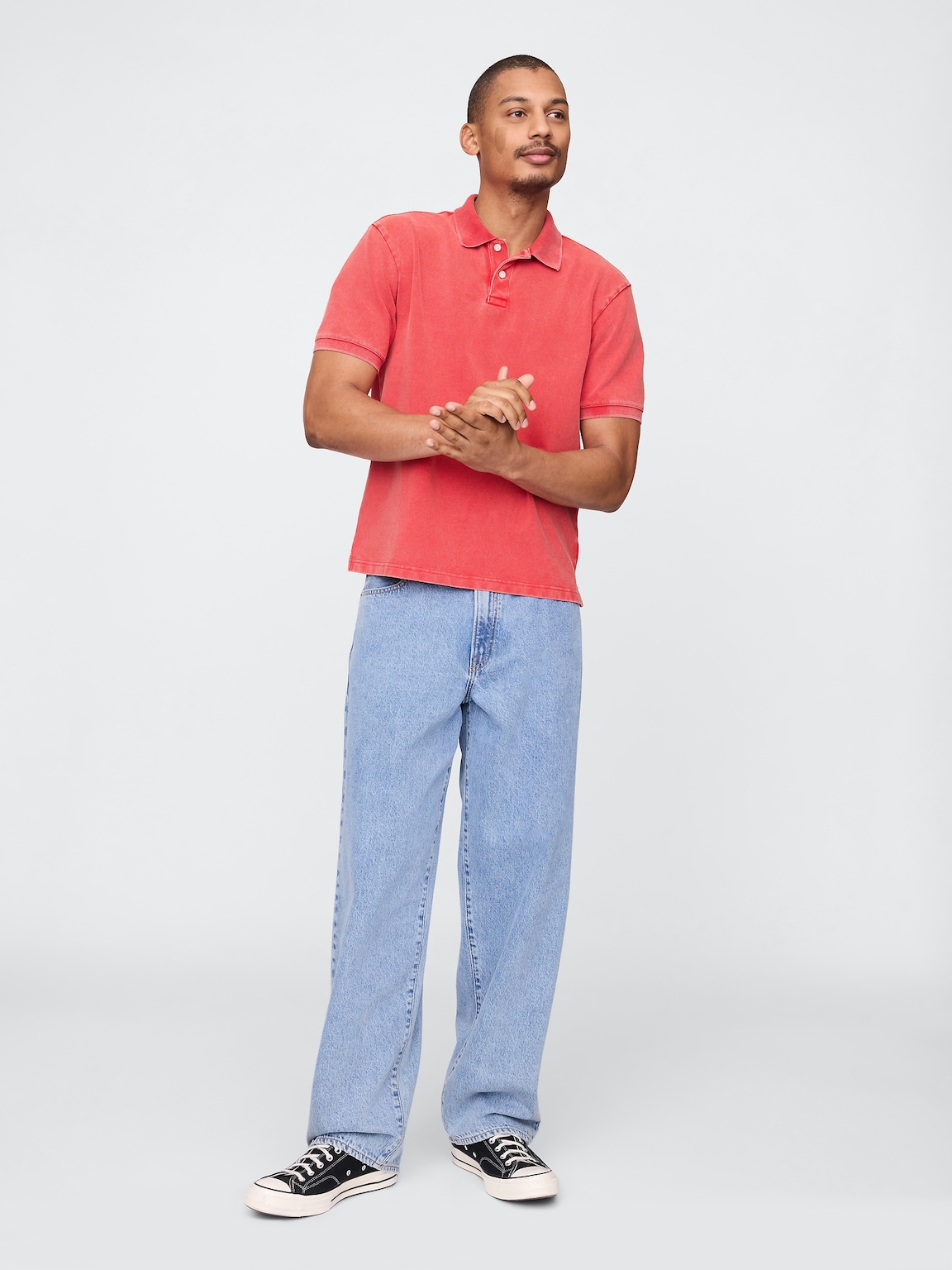 Relaxed Pique Polo Shirt