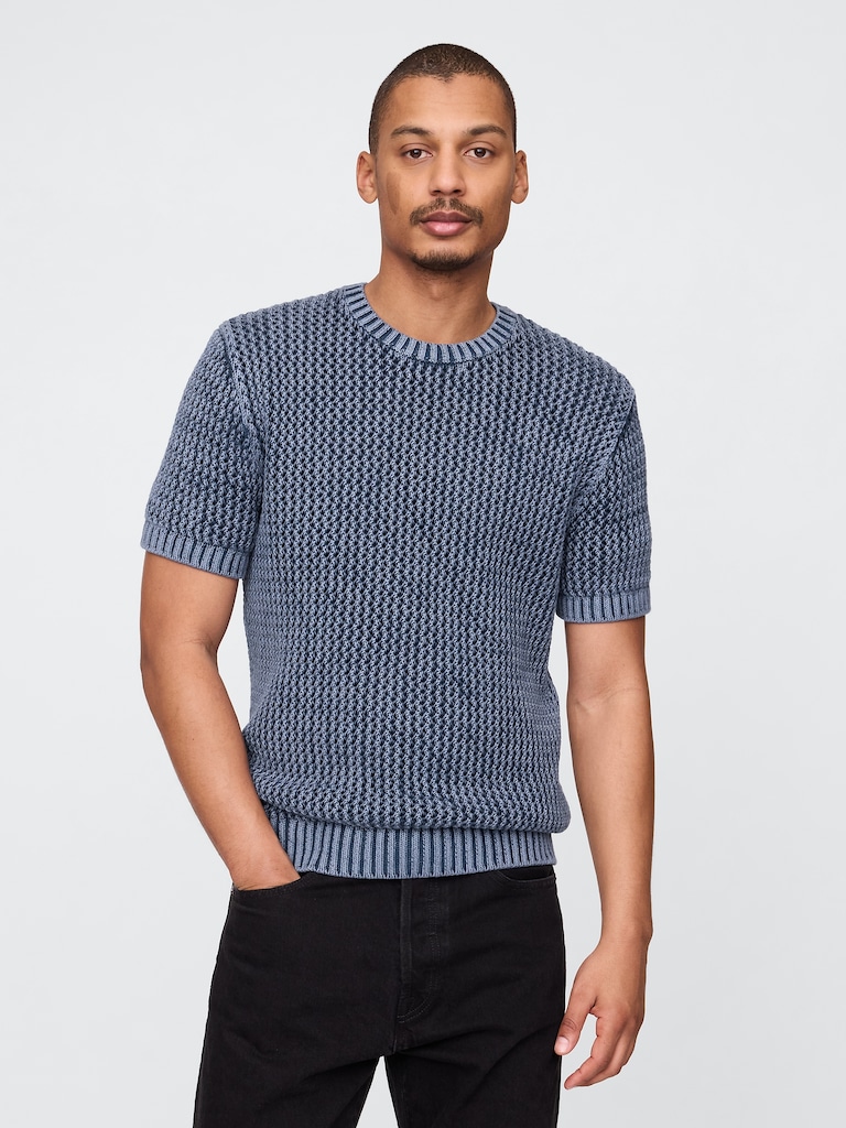 Crochet Mesh Crewneck T-Shirt