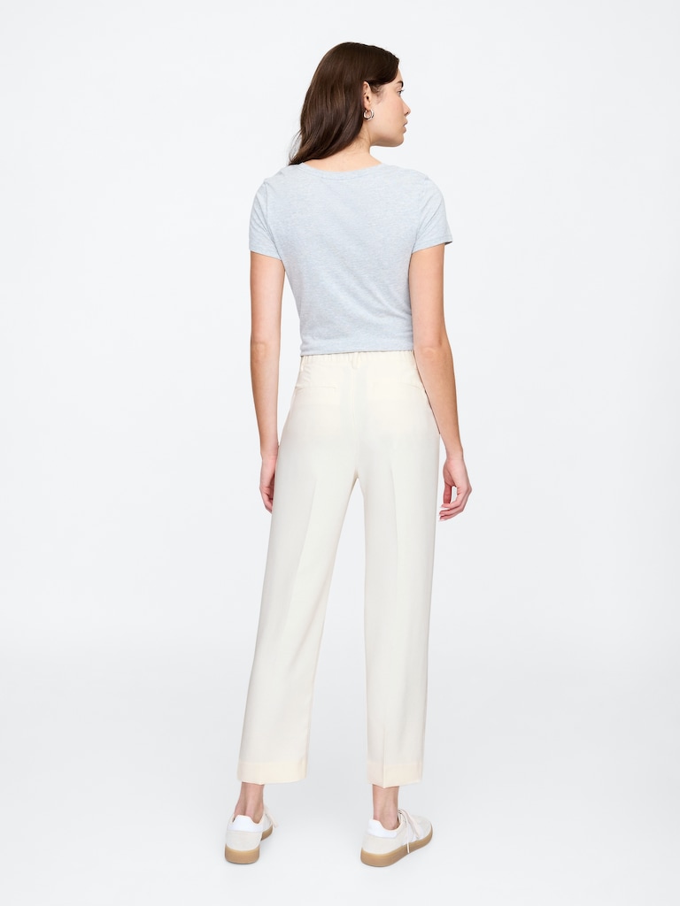 High Rise Easy Straight-Leg Pants