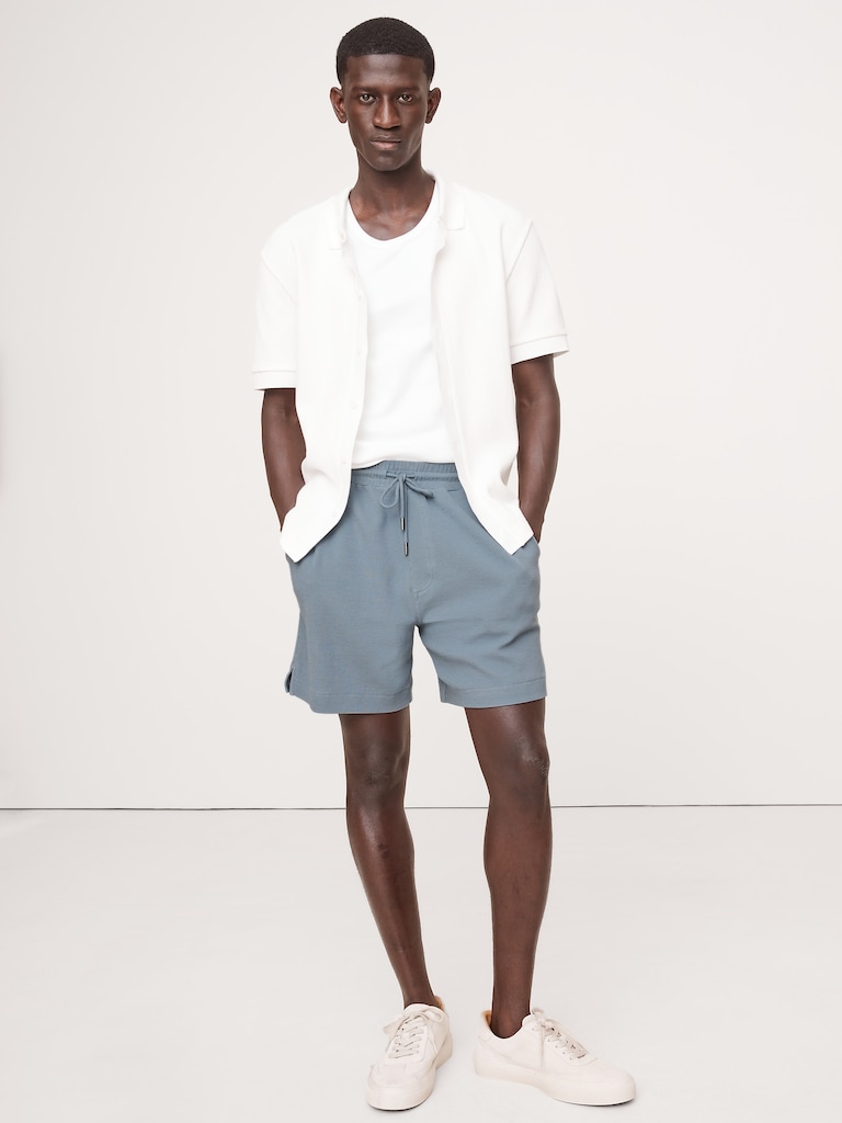 6" Waffle-Knit Pull-On Short