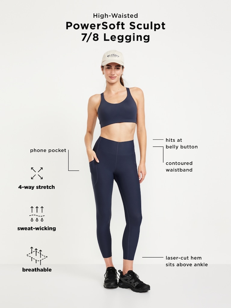 High-Waisted PowerSoft Sculpt 7/8 Pocket Leggings