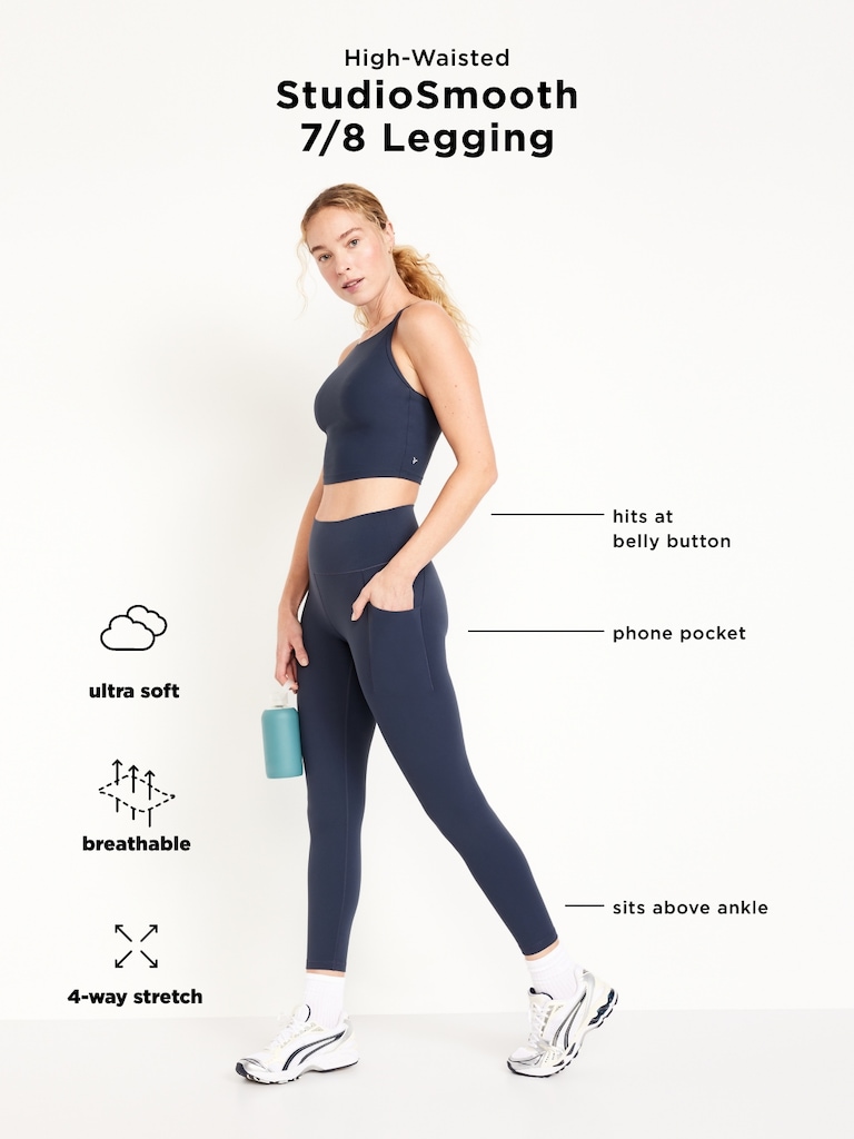 High-Waisted StudioSmooth 7/8 Pocket Leggings