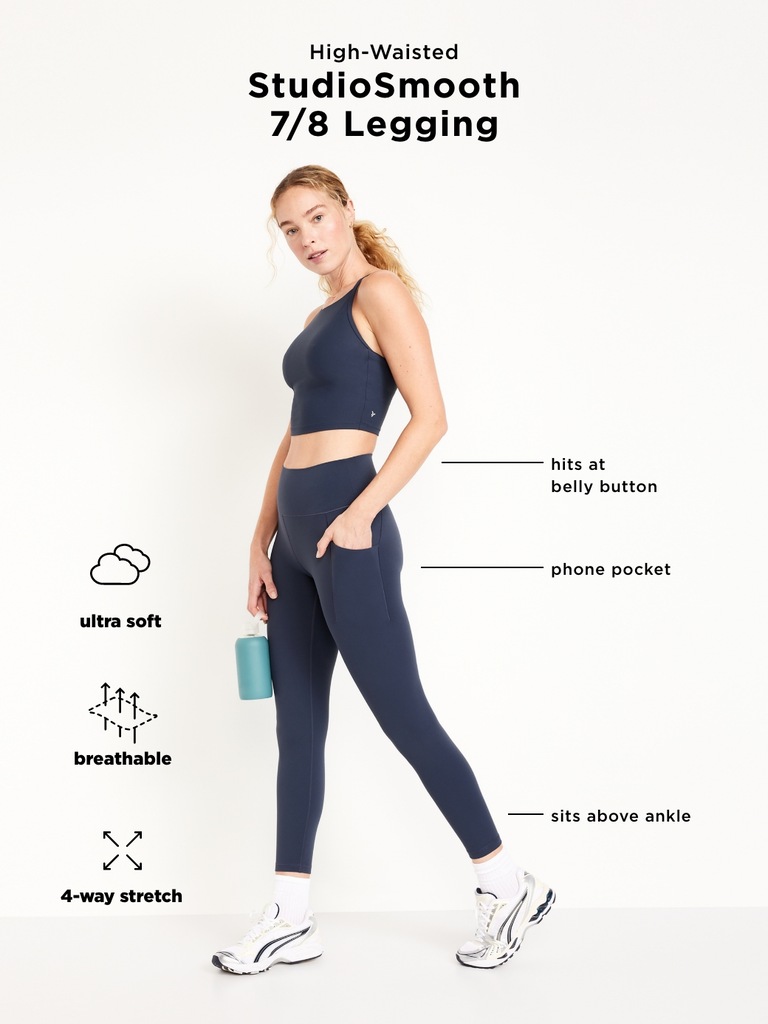 High-Waisted StudioSmooth 7/8 Pocket Leggings