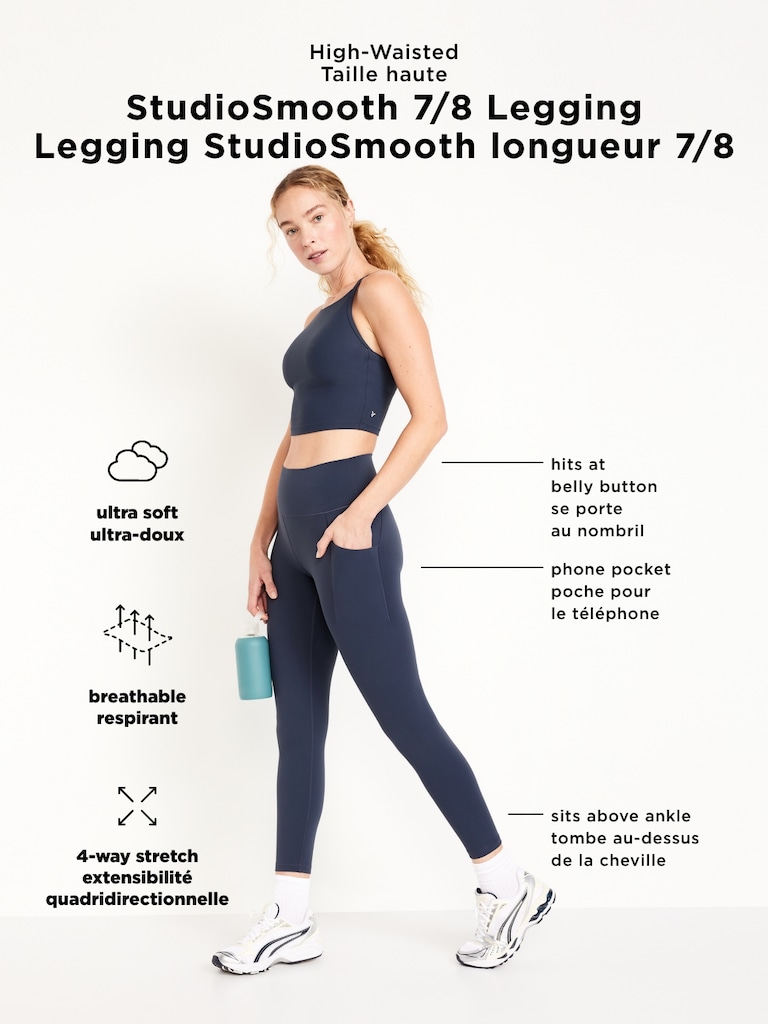 High-Waisted StudioSmooth 7/8 Pocket Leggings