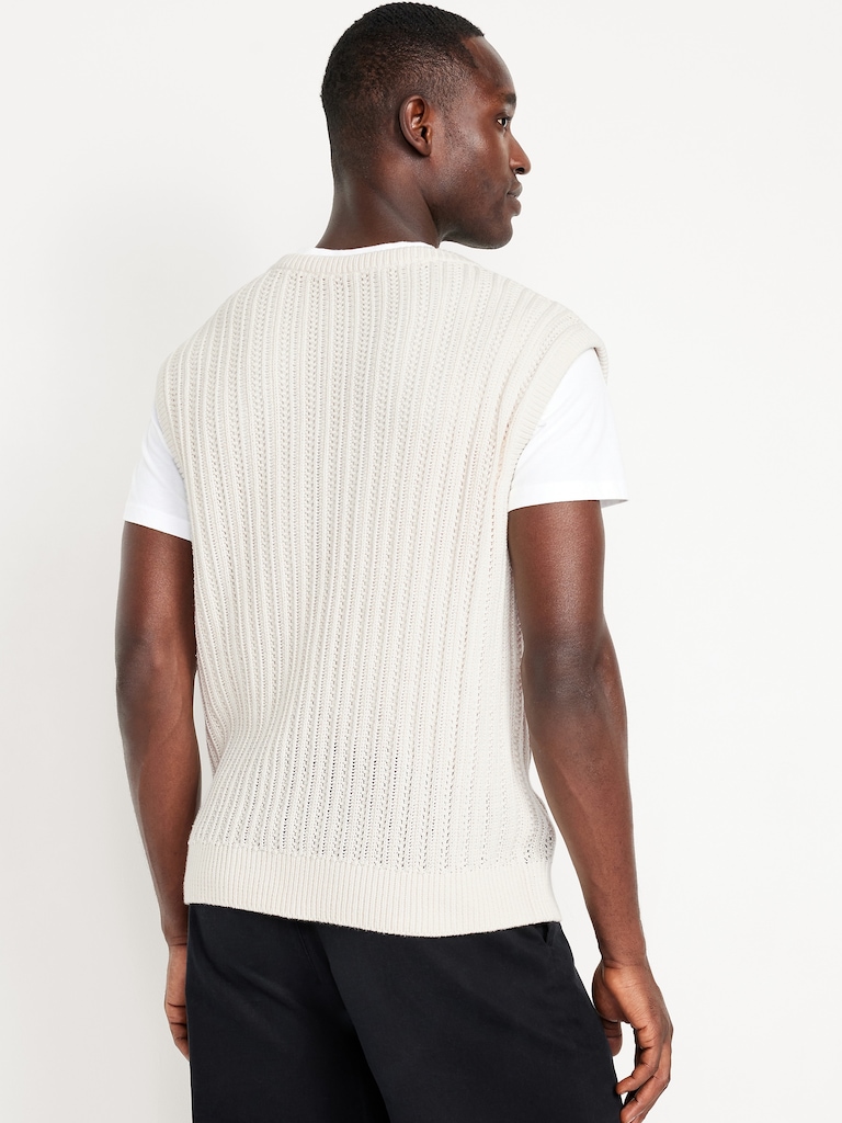 Open-Stitch Sweater Vest
