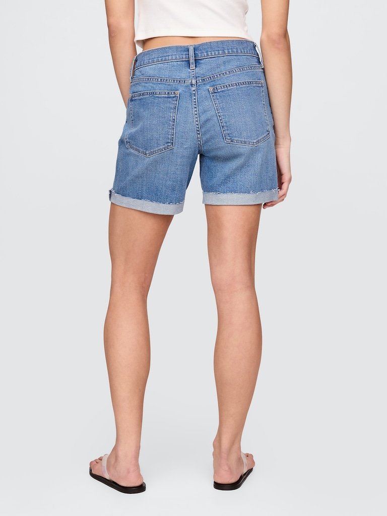 5" Mid Rise Denim Girlfriend Shorts