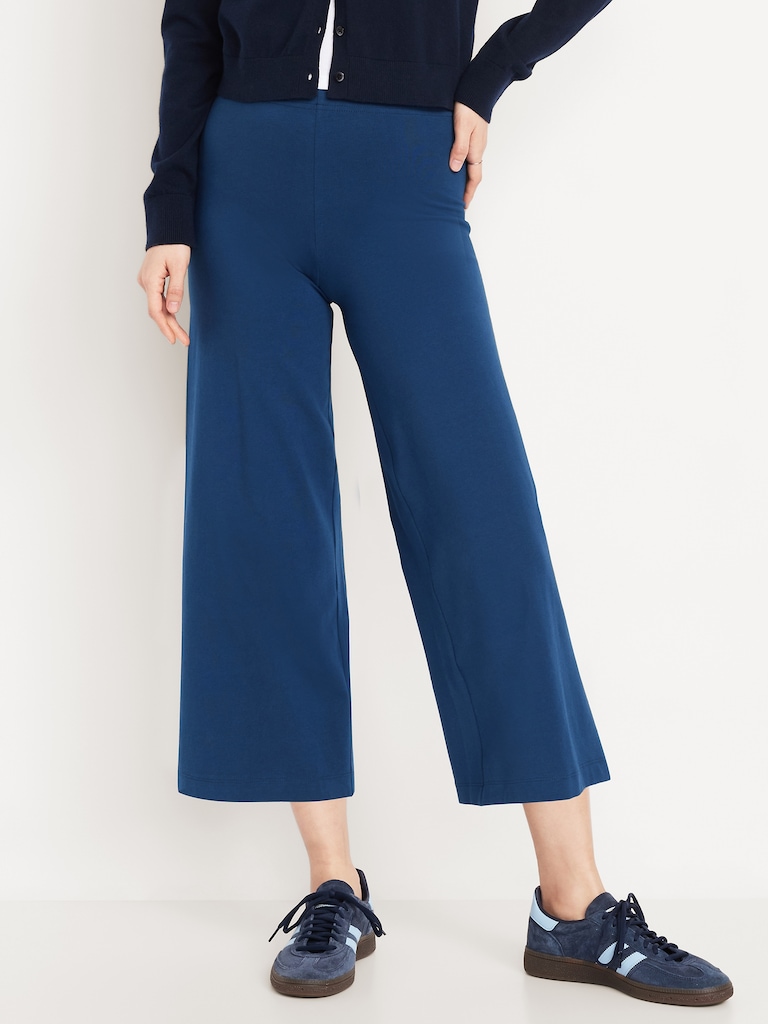 High-Waisted Fashion Wide-Leg Cropped Leggings