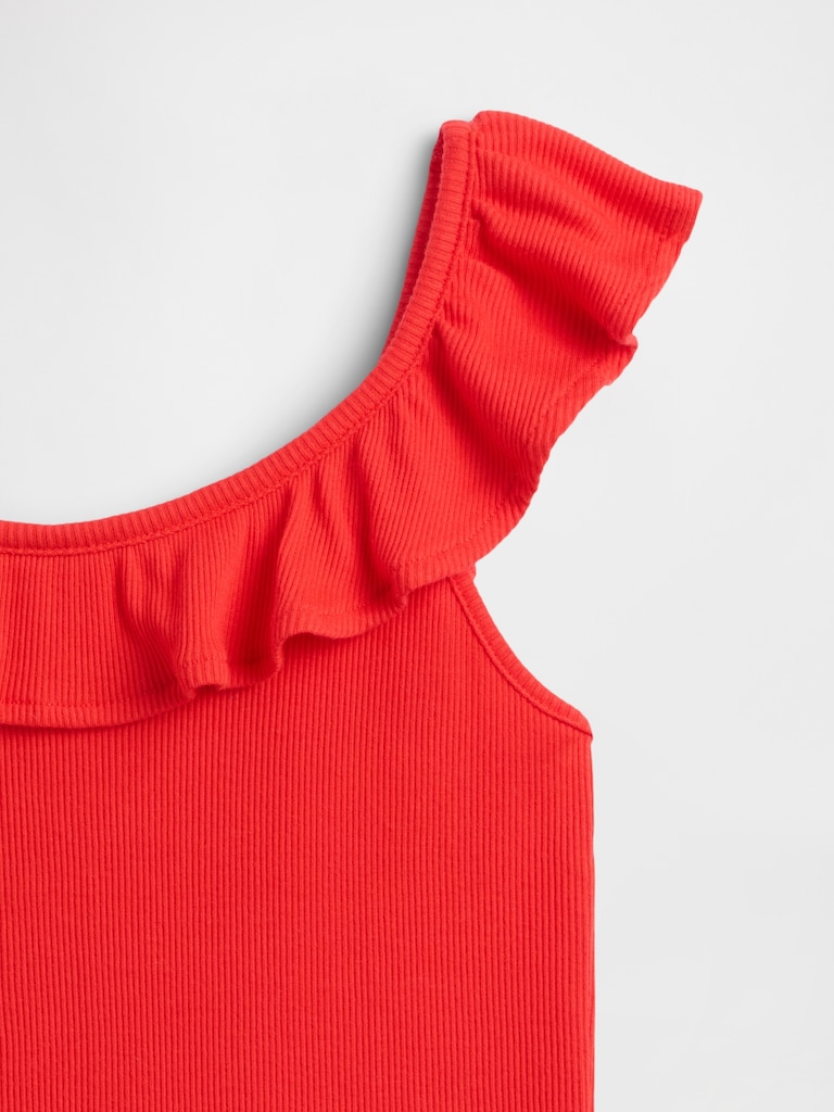 Kids Ribbed Ruffle Tank Top