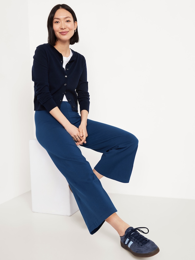 High-Waisted Fashion Wide-Leg Cropped Leggings