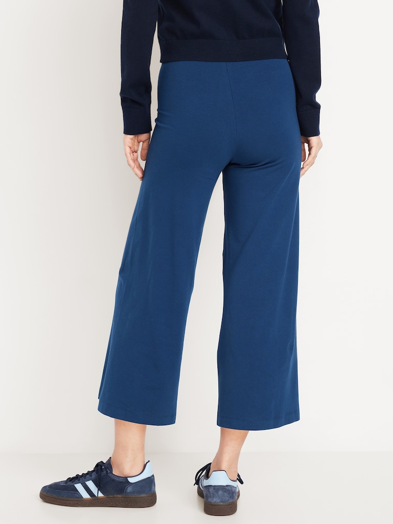 High-Waisted Fashion Wide-Leg Cropped Leggings