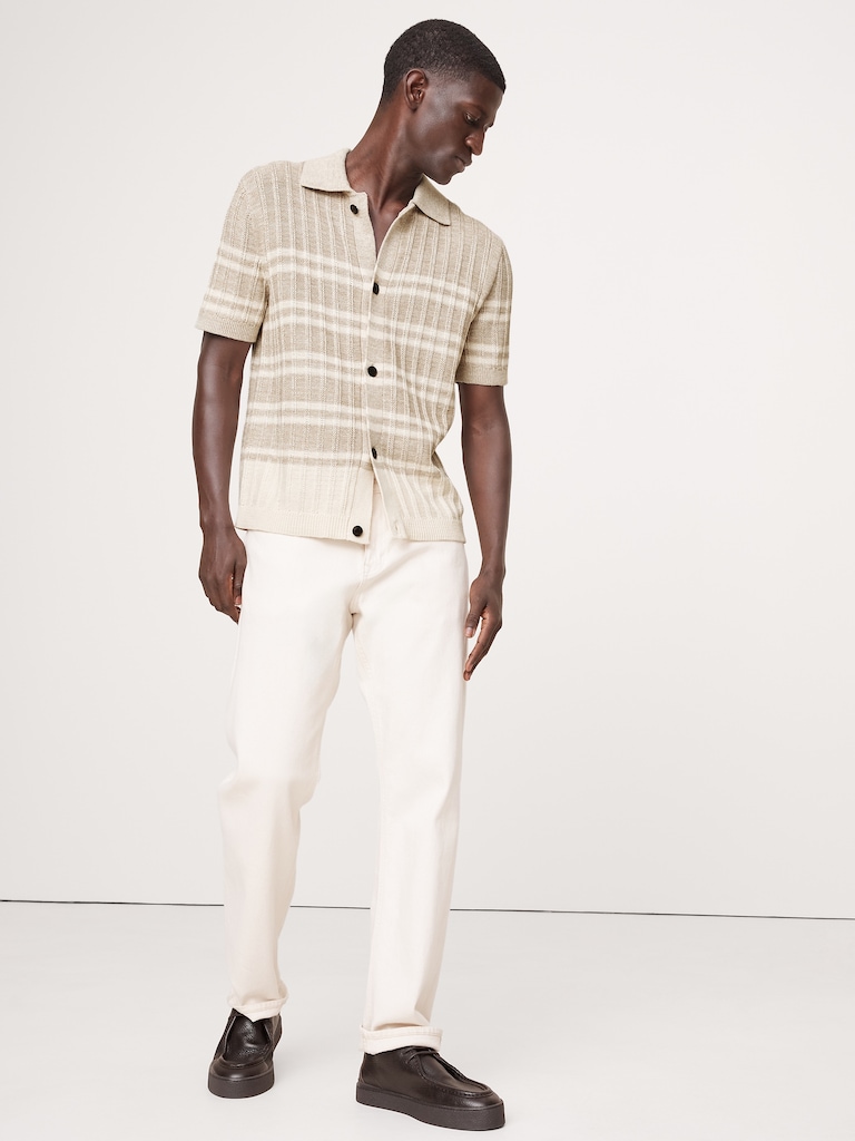 Cotton-Linen Resort Sweater Polo