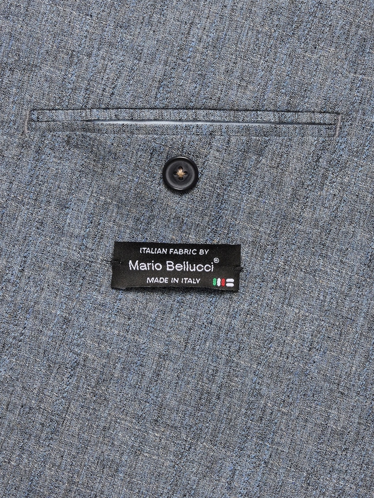 Cotton-Linen Double-Breasted Suit Jacket