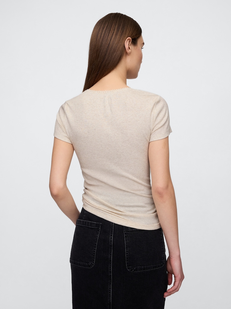 Ribbed Scoopneck Top