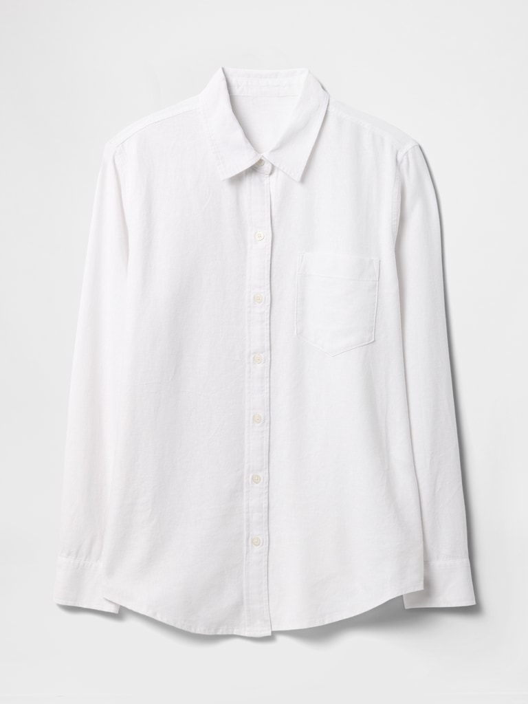 Linen-Blend Easy Shirt