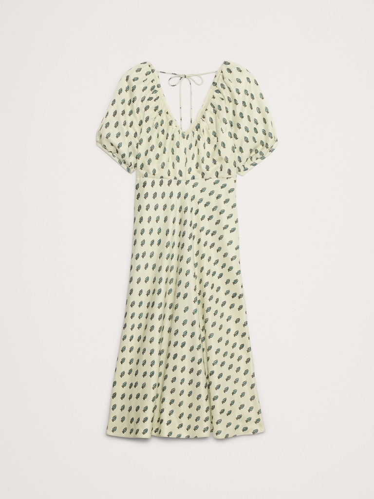 Viscose-Linen Ruched Maxi Dress
