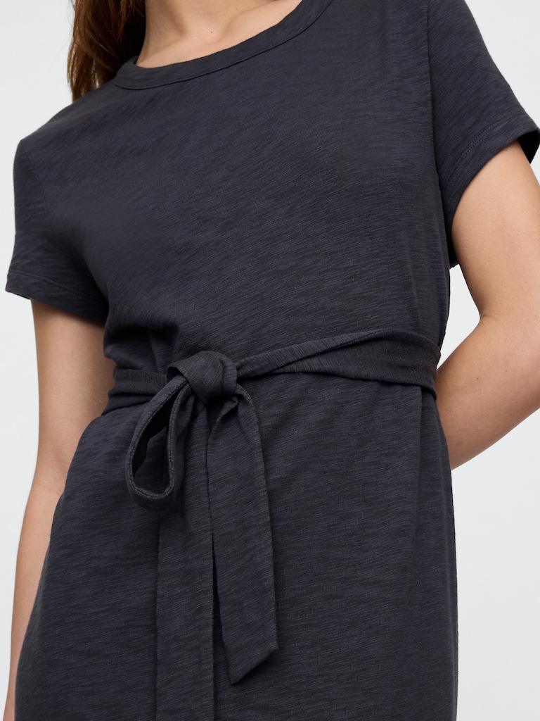 Belted T-Shirt Midi Dress