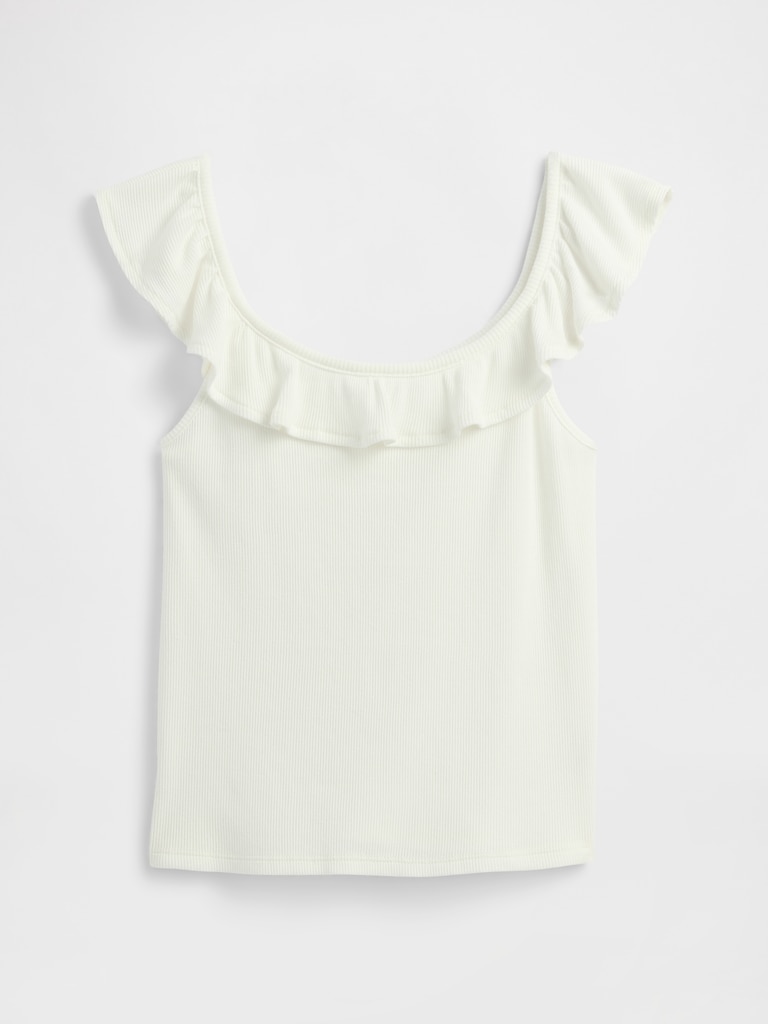 Kids Ribbed Ruffle Tank Top