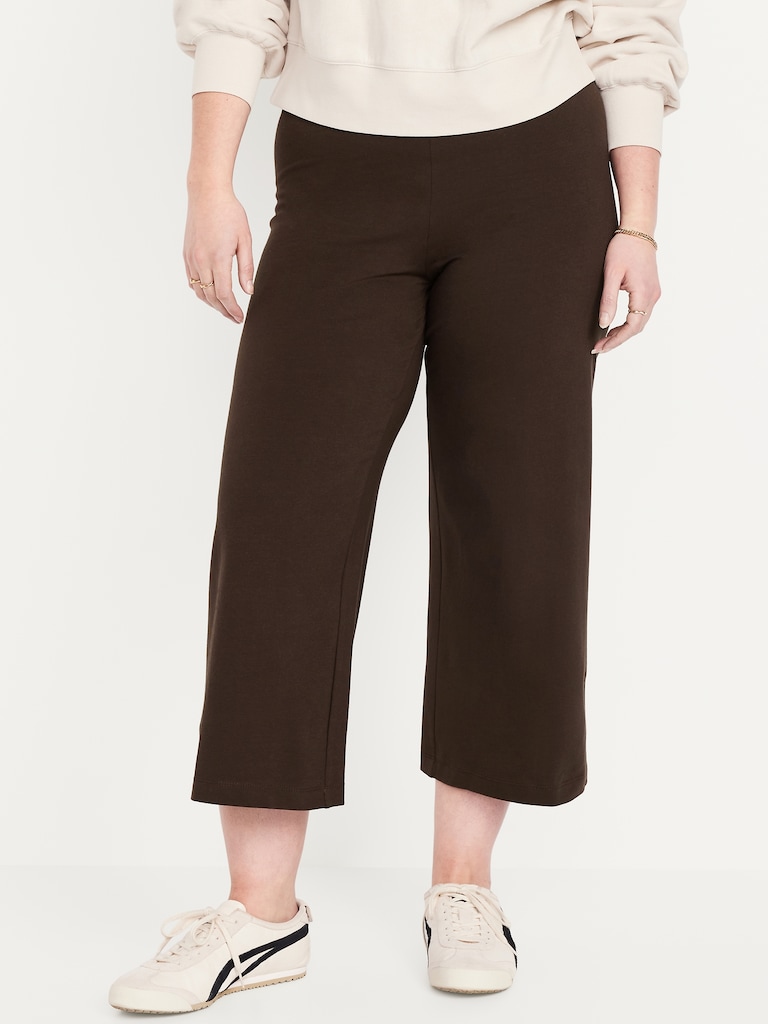 High-Waisted Fashion Wide-Leg Cropped Leggings