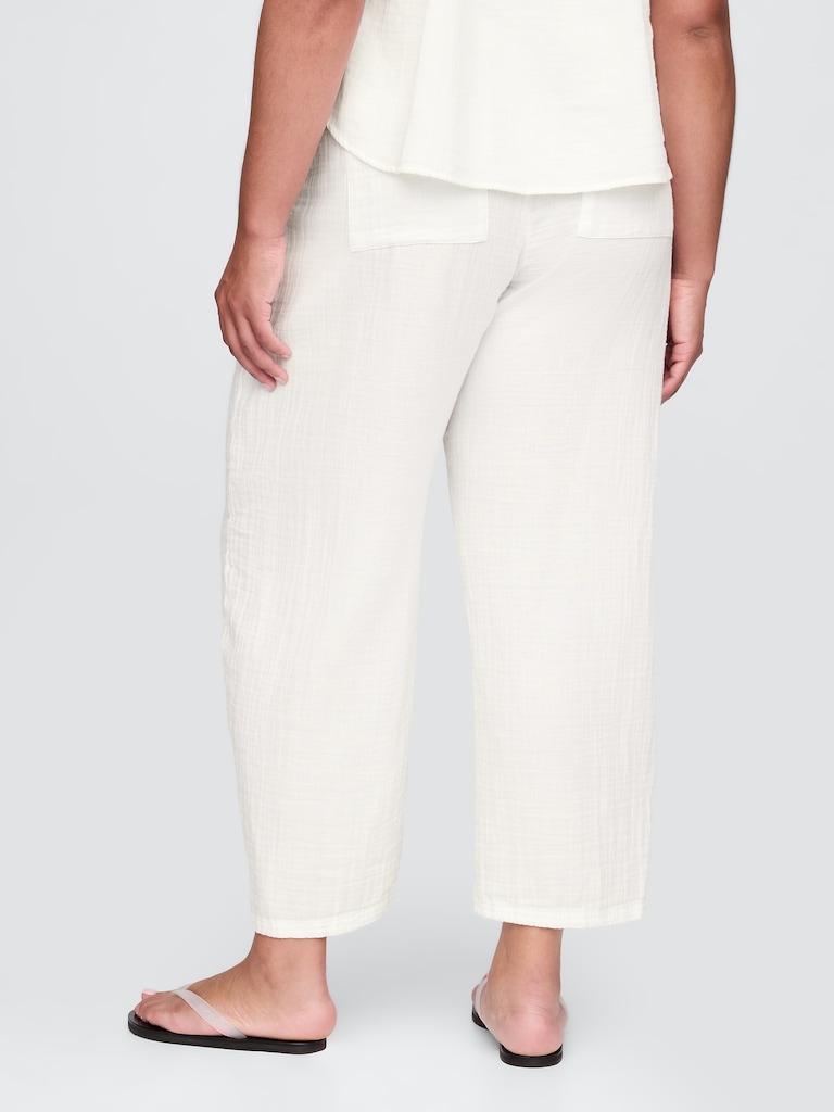 Cotton Gauze Easy Barrel Pants