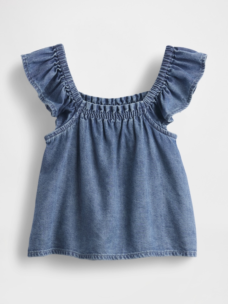 Baby & Toddler Denim Ruffle Top