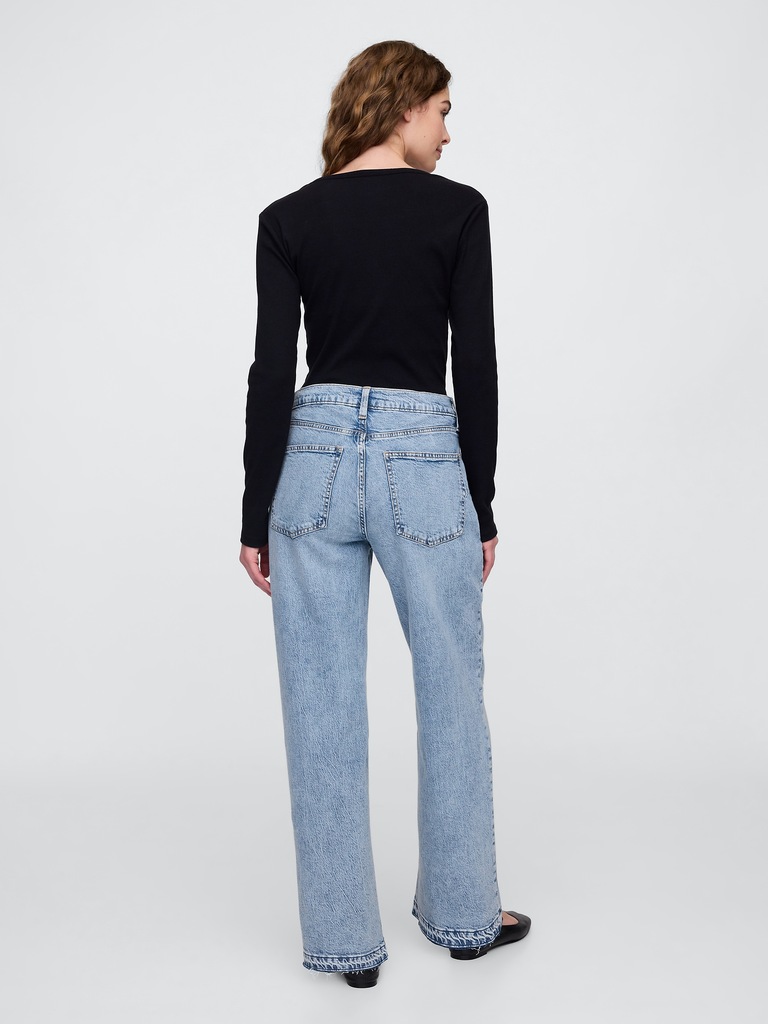 Mid Rise Destructed '90s Loose Jeans