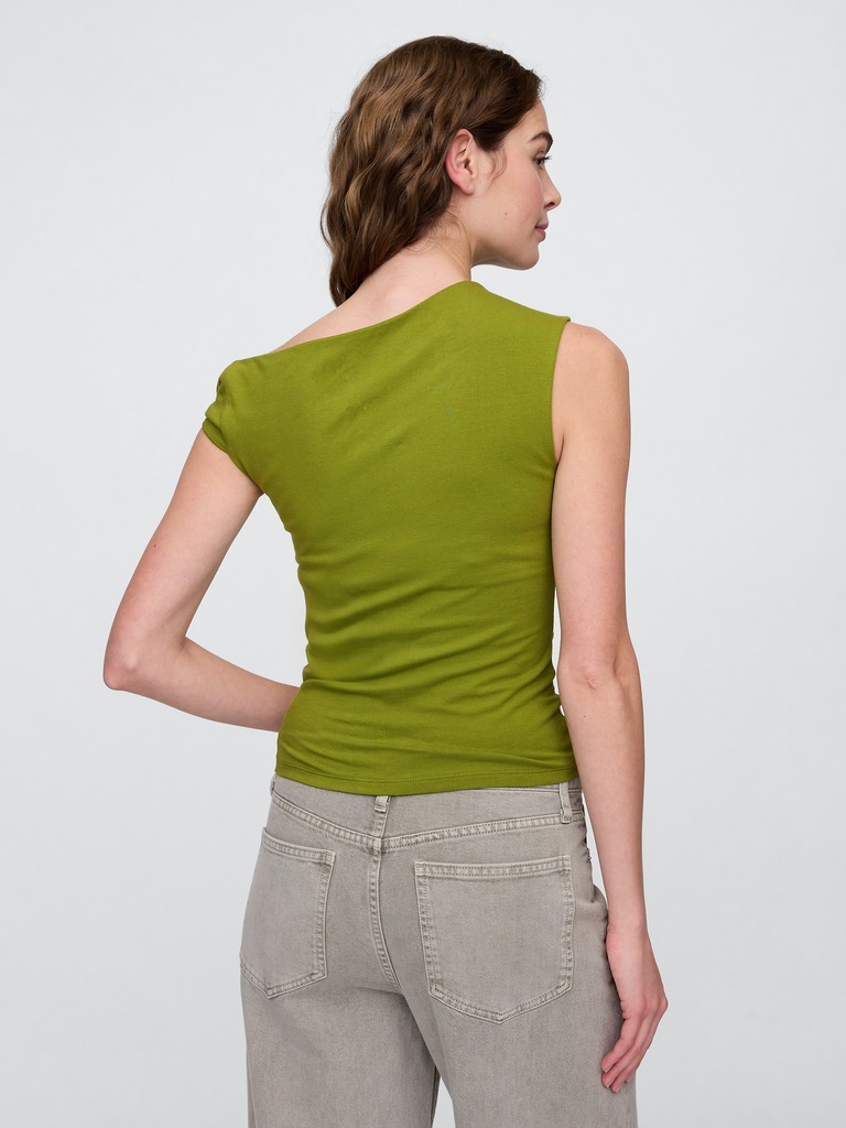 Sleeveless One-Shoulder Top