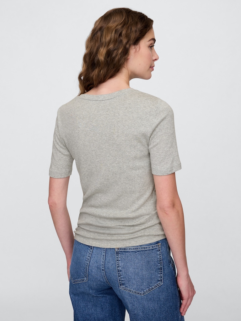 Modern Ribbed Crewneck T-Shirt