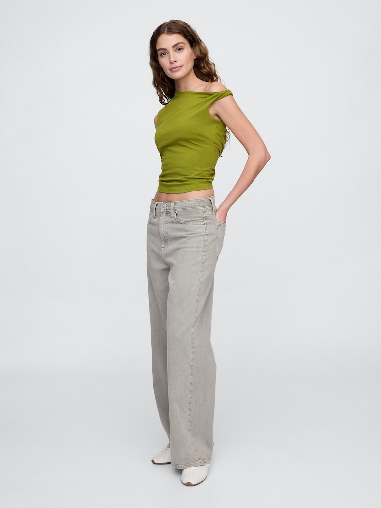 Sleeveless One-Shoulder Top