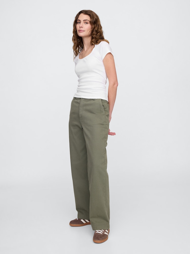 Ribbed Scoopneck Top