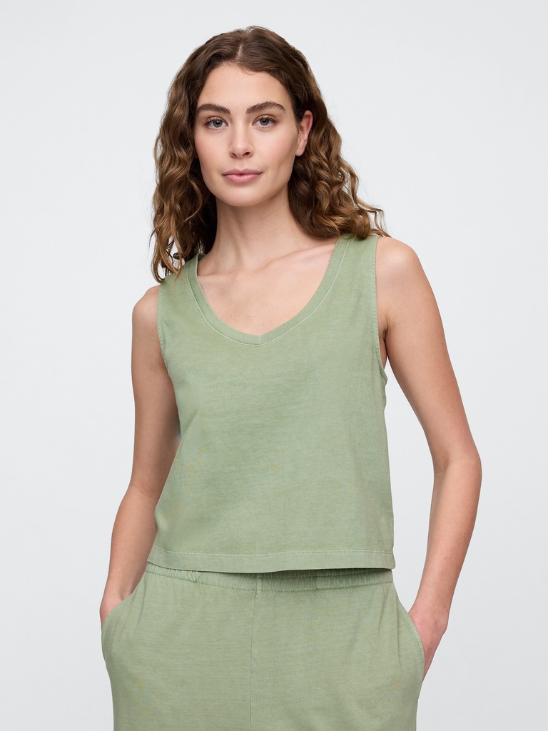 V-Neck PJ Shell Tank Top