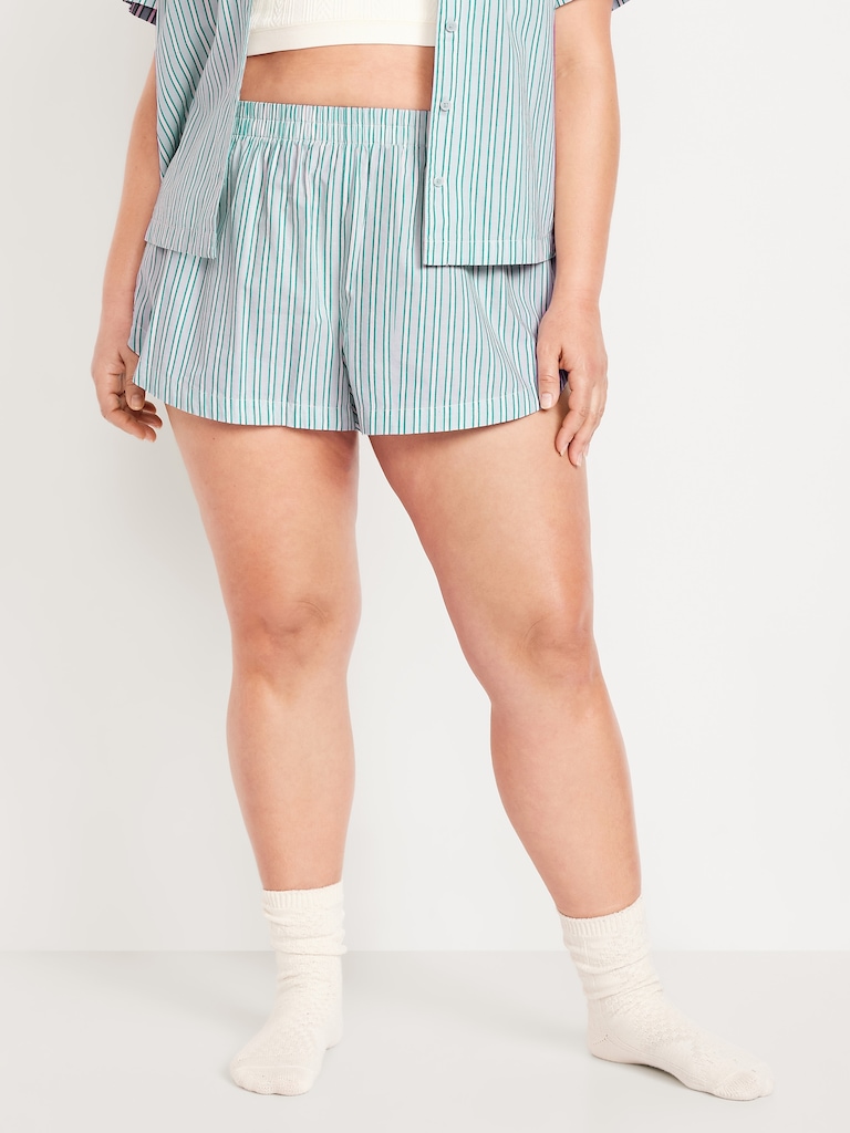 Oversized Poplin Pajama Shorts