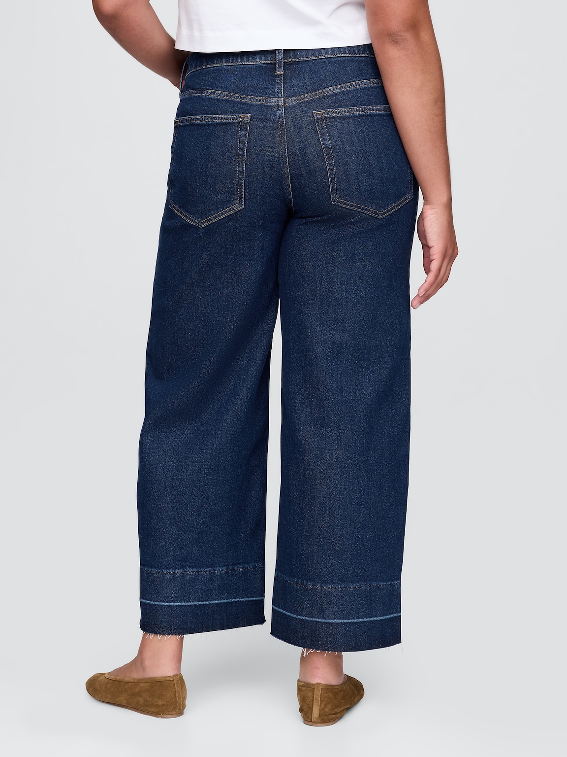 High Stride Wide-Leg Ankle Jeans