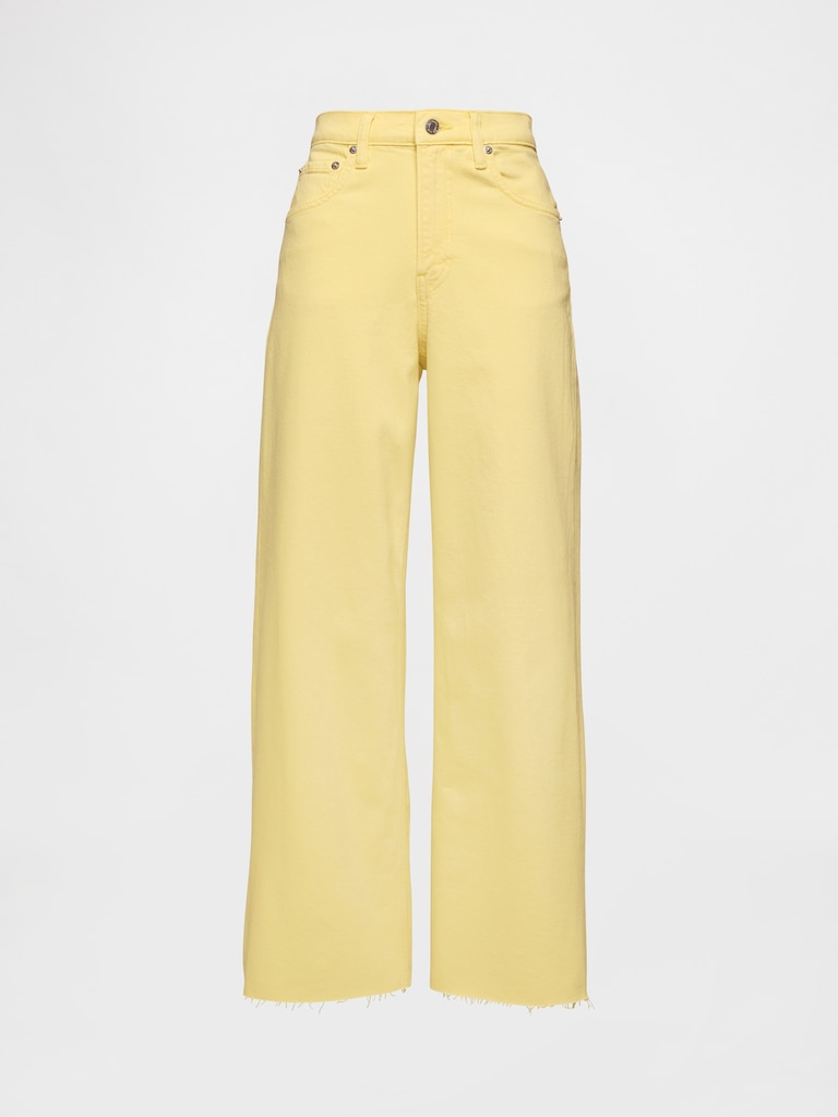 High Rise Stride Wide-Leg Ankle Jeans