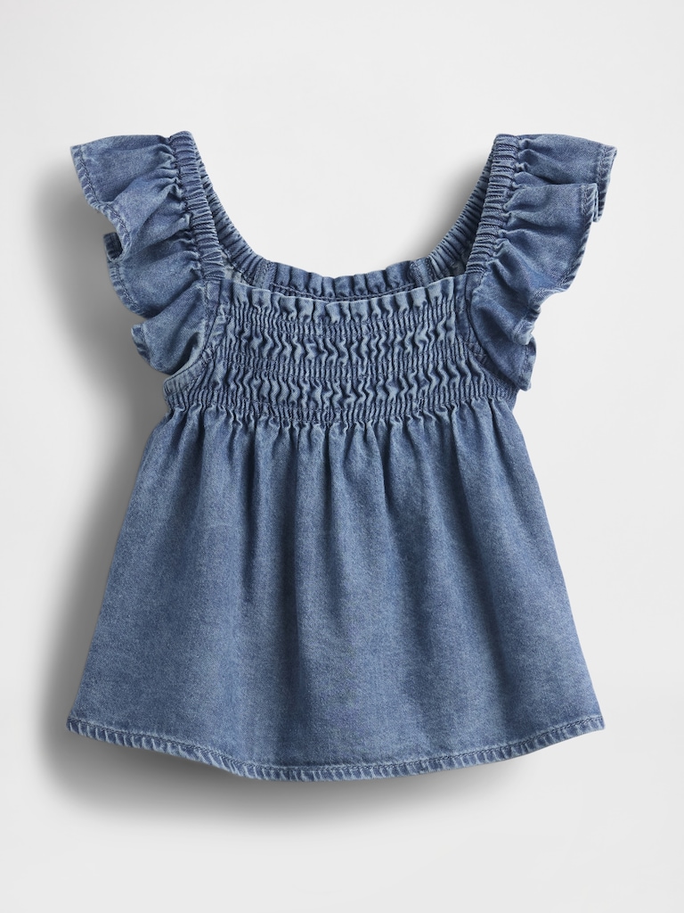 Baby & Toddler Denim Ruffle Top