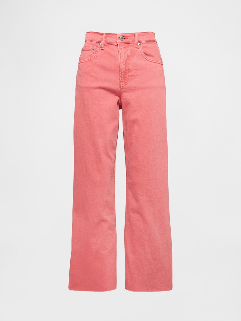 High Rise Stride Wide-Leg Ankle Jeans