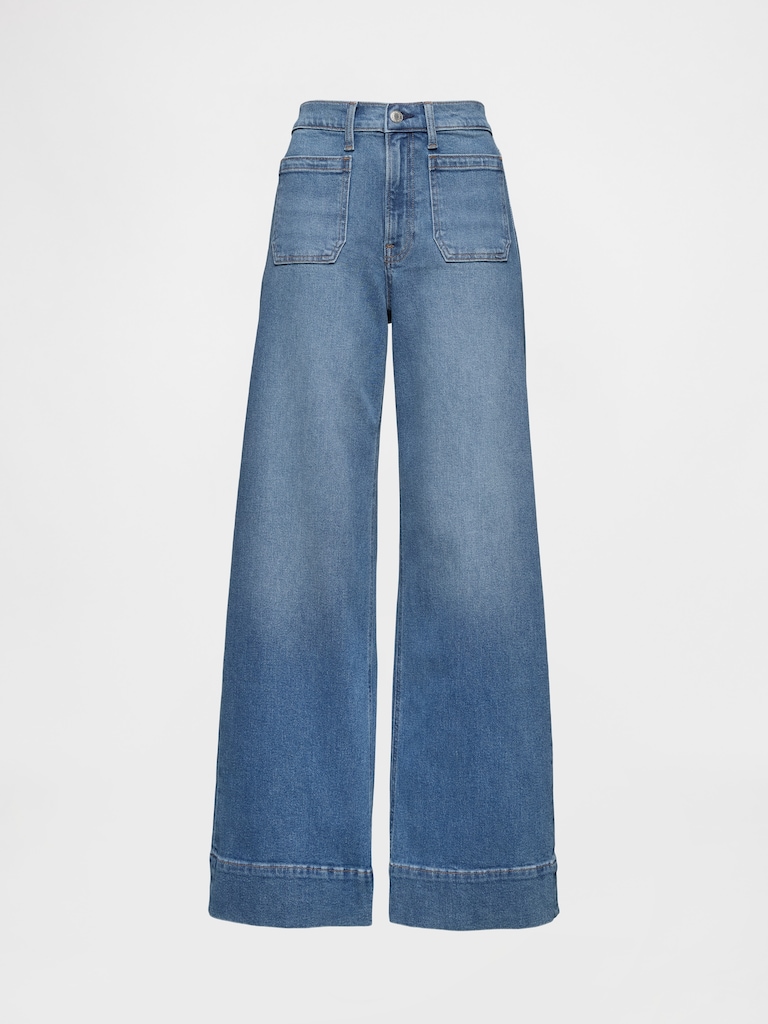 High Rise Stride Wide-Leg Jeans
