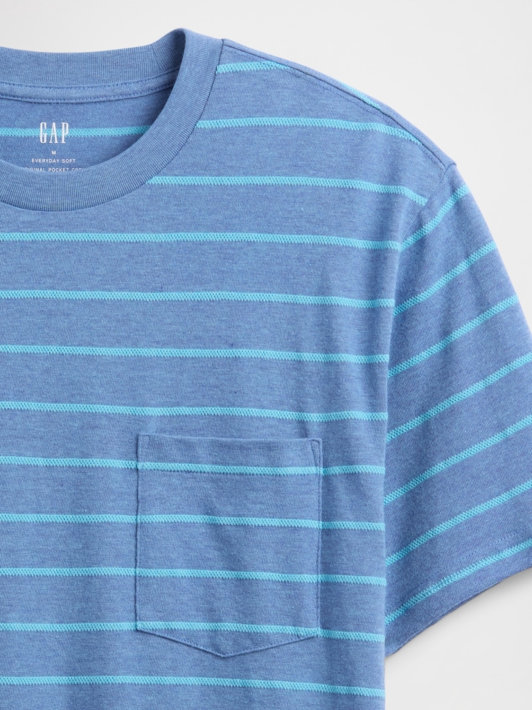 Texture-Stripe Original Pocket T-Shirt