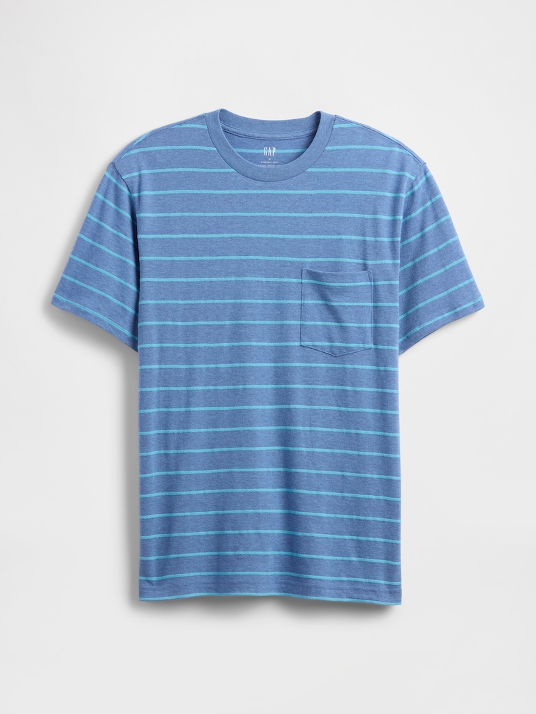 Texture-Stripe Original Pocket T-Shirt