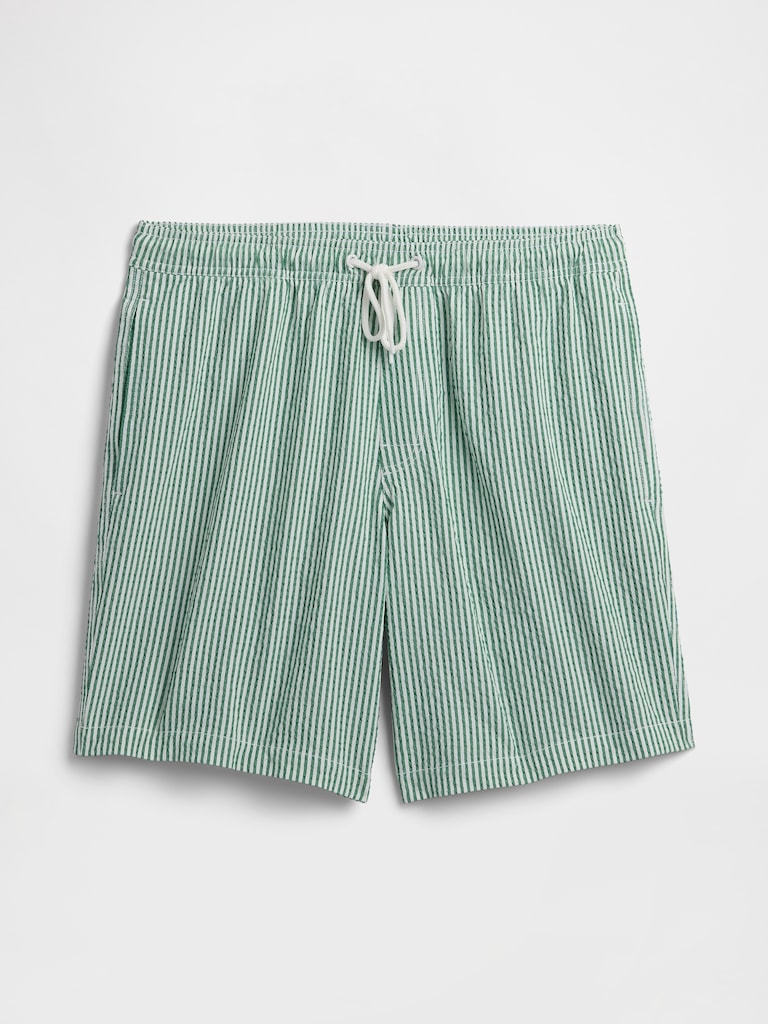 6" Relaxed Seersucker Swim Trunks
