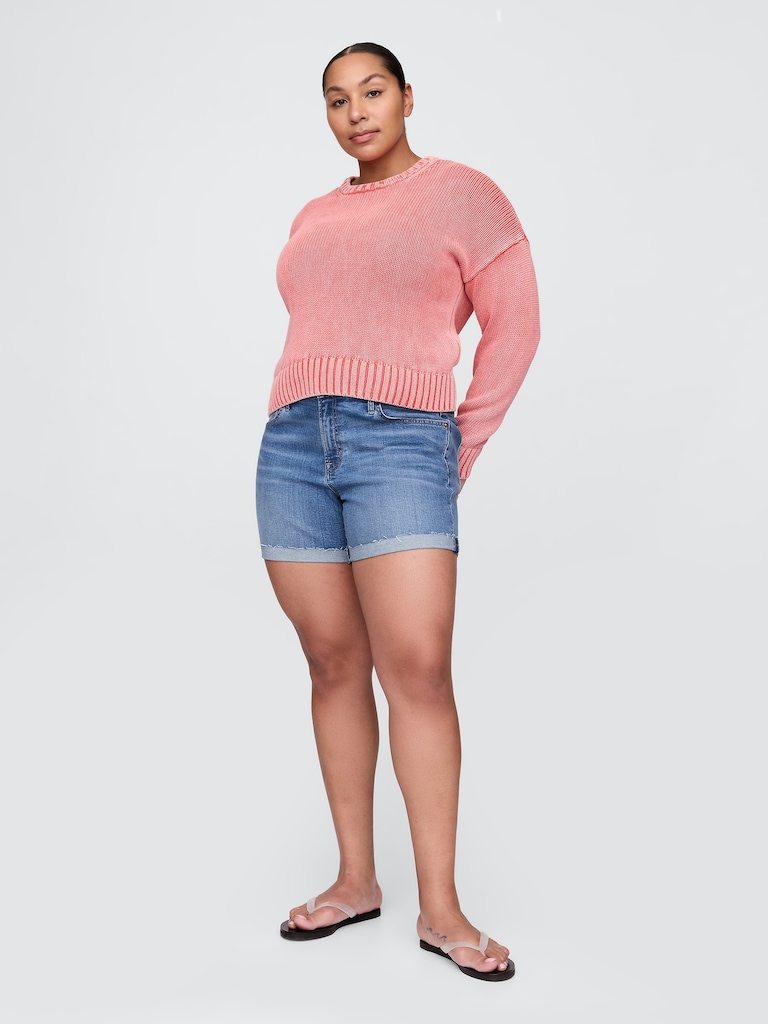 5" Mid Rise Denim Girlfriend Shorts