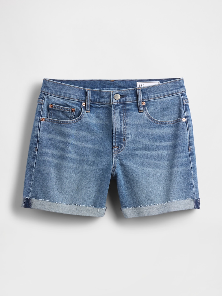 5" Mid Rise Denim Girlfriend Shorts