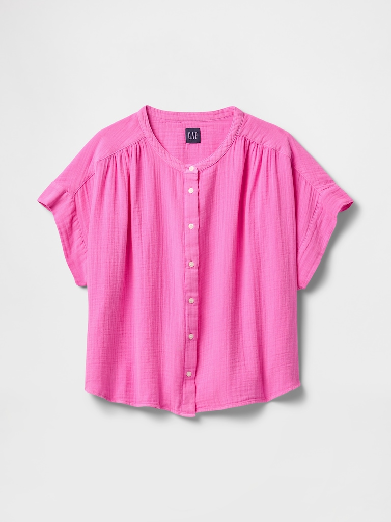 Cotton Gauze Dolman Shirt