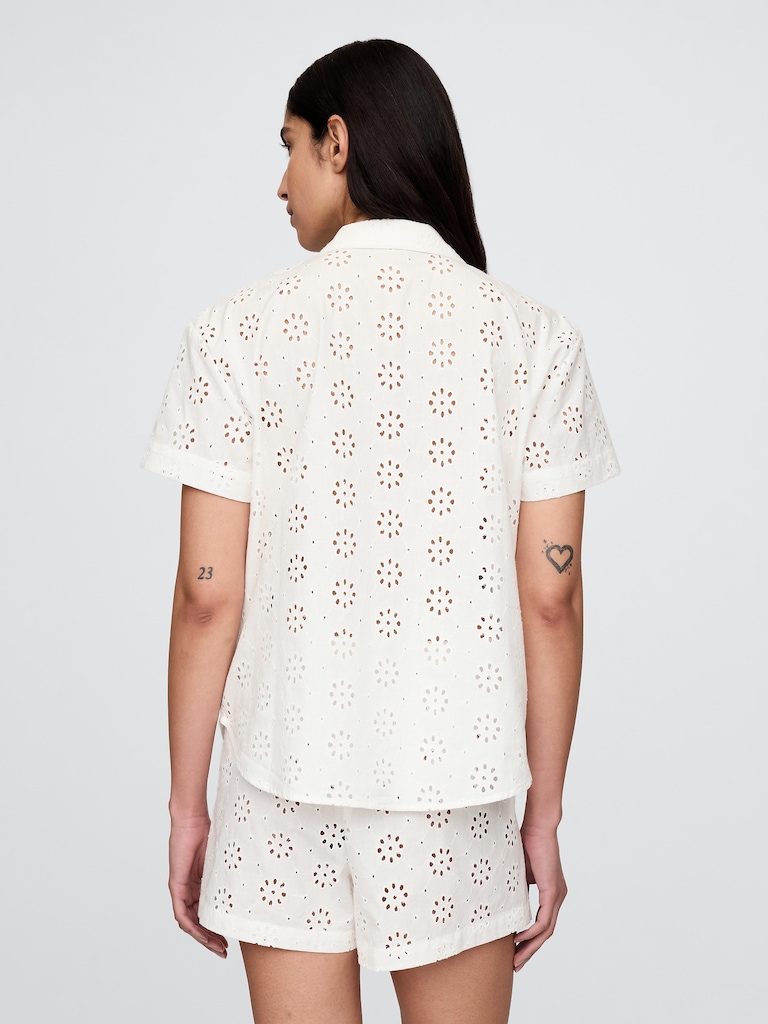 Eyelet Poplin PJ Shirt