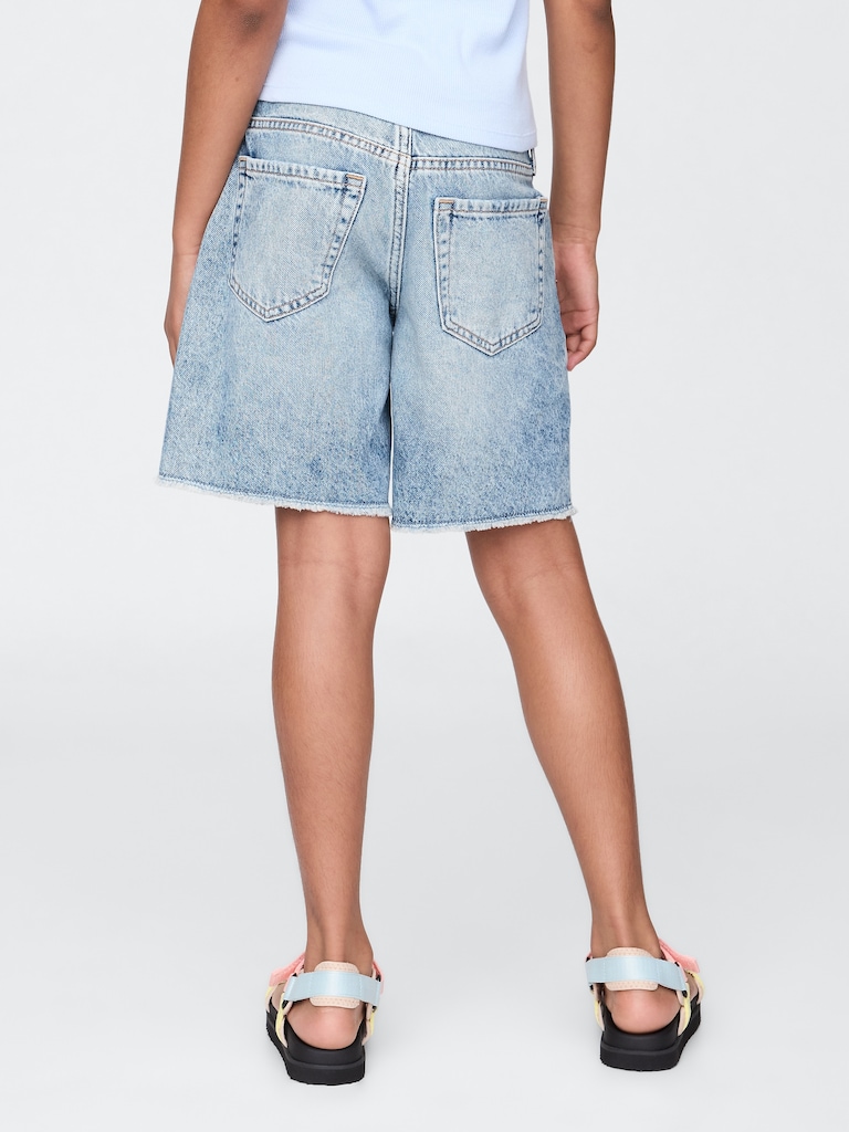 Kids Low Rise Stride Denim Bermuda Shorts