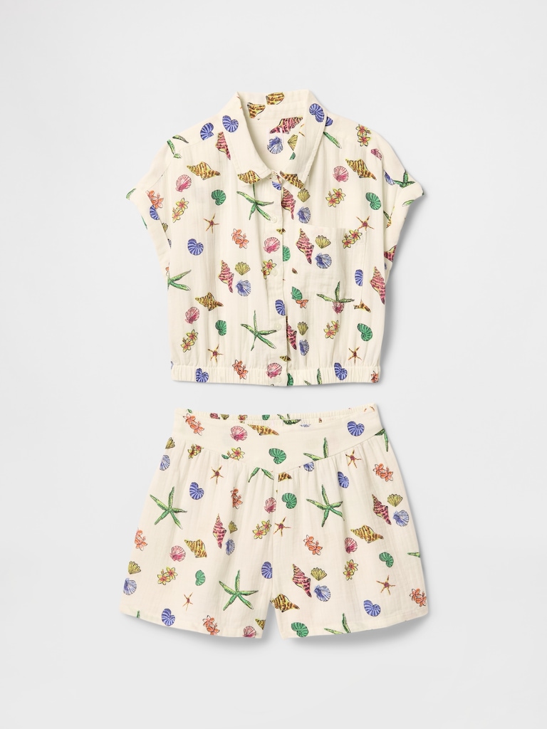 Kids Crinkle Gauze Outfit Set