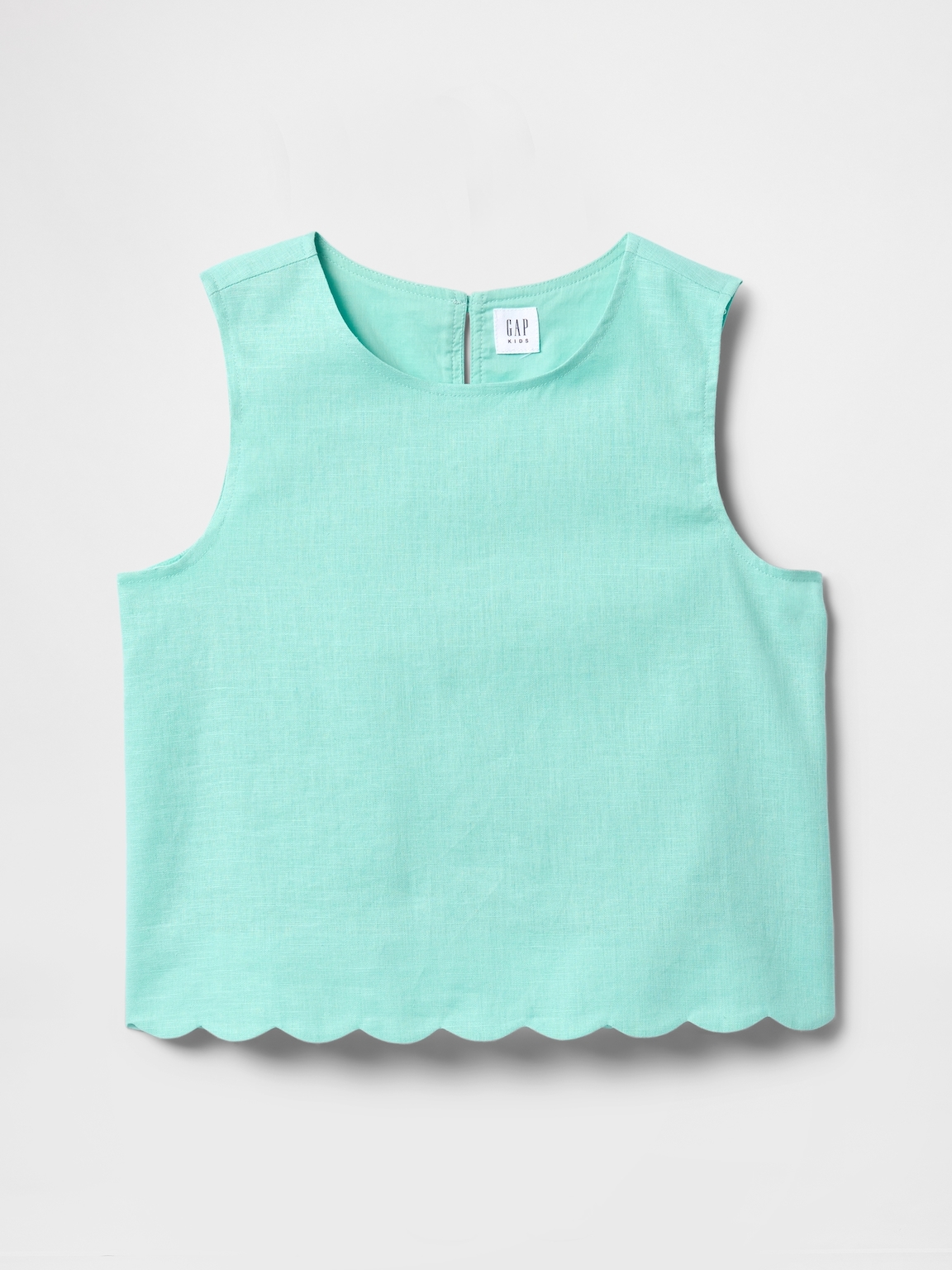 Kids Linen-Cotton Scalloped Top