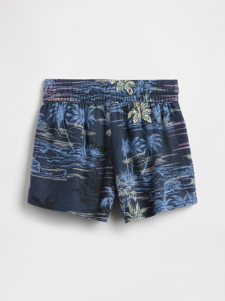 Kids Linen-Blend Pull-On Shorts