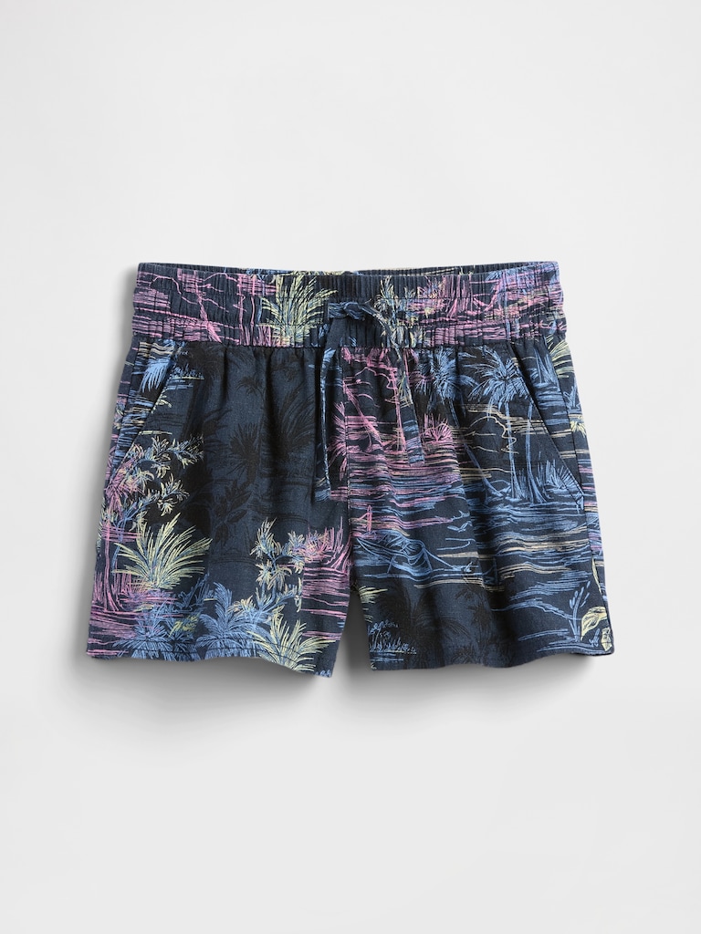 Kids Linen-Blend Pull-On Shorts