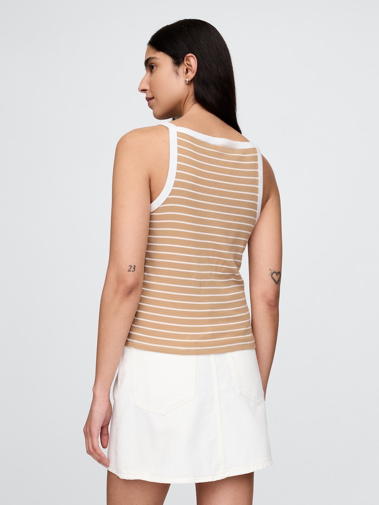Modern Apron-Neck Tank Top