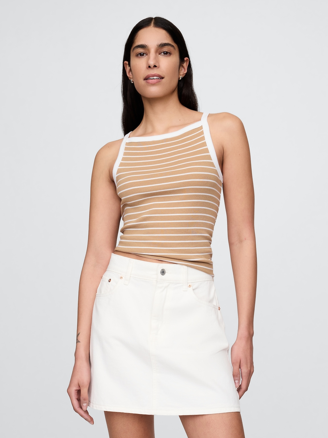 V-Neck Hardware One-Piece Swimsuit